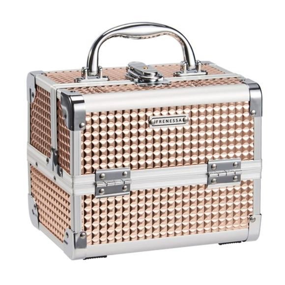 Makeup Train Case Portable Cosmetic Box Jewelry Organizer 2-Tier Trays Lockable - Picture 1 of 7